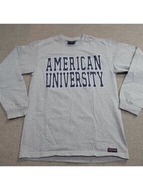 Vintage American University Shirt Small Gray Long Sleeve Jansport Made in USA